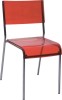 Red Crystal Plastic Dining Chair Chromed Frame Outdoor Home Furniture Chair Store