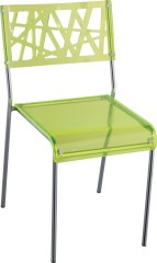 Fresh Green Hollow Crystal Plastic Dining Chair Kitchen Room Side Chairs Outdoor Furniture