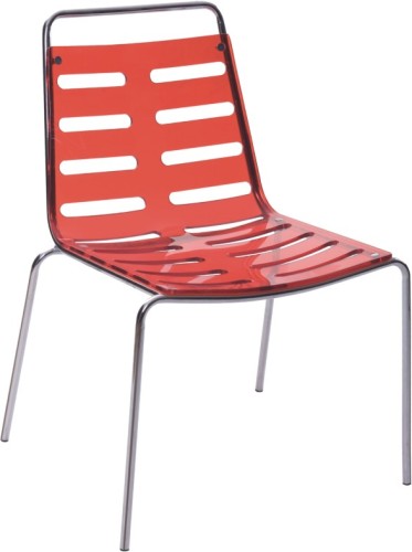 Fashion Hollow Red Crystal Acrylic Dining Chair Outdoor Kitchen Furniture Side Chairs Store