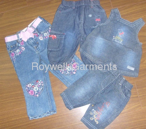Children's 100% cotton jeans with soft handfeel