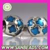 925 Sterling Silver Blue Enamel Butterfly European Bead Charms