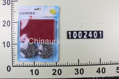 2Pcs Clean Ball and 3Pcs Scouring Pad Set