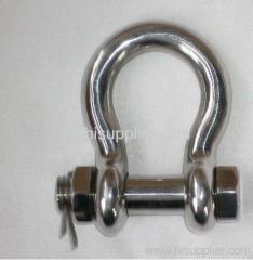 stainless steel bow shackle with safety pin
