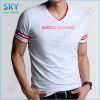 Cotton V Neck Short Sleeve Contrast T-Shirt for Men