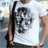 2012 Newest Design O-Neck Printed Tee Shirt in White