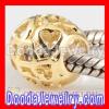 Gold european Heart Charms Bead