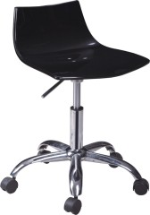 Modern Black Wheeled Gas Lift Acrylic Office Chair bar bistro room reception furniture chairs wholesale shops