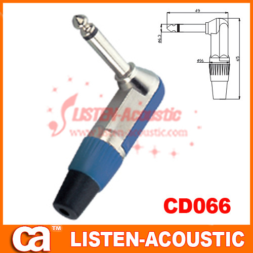 6.3mm mono / stereo plug connector 90 degree CD066/066N