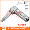 6.3mm mono / stereo plug connector 90 degree CD069/069N