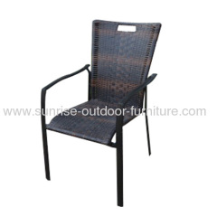 Steel Frame Rattan Single Chair