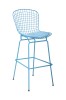 Modern blue Powder Coated and PVC removable Cushion Bar Chair footrest barstools counter coffee side chairs bar stools