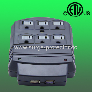 wall mounted USB surge protector