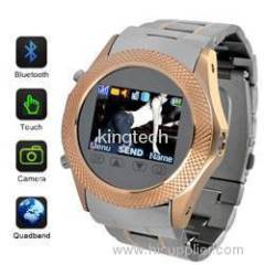 luxury Rose Golden watch phone with touch screen Camera MP3