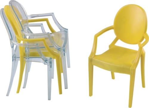 Crystal Plastic mini arm chairs ergonomic durable small armchair for children desk chairs