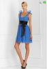 wholesale retail silk+gauze fashion dress,party dress with beading