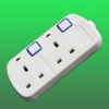 2 gang british extension socket, individual switches,BS approved