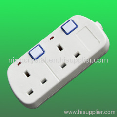2 gang british extension socket, individual switches,BS approved