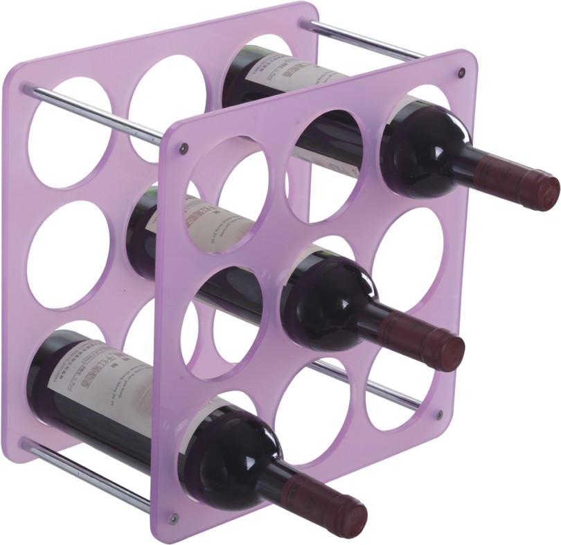 Purple plastic Infinity Bottle Rack 9 bottles storage wine