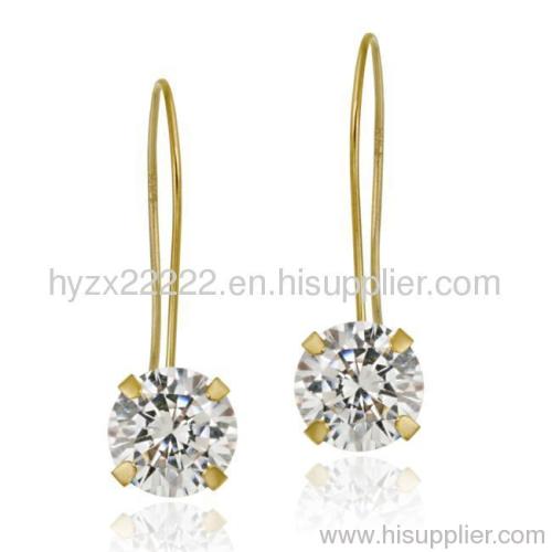 gold plated stering silver cubic zironia earring,925 silver jewelry,fine jewelry,fashion jewelry