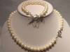 8mm freshwater pearl necklace gream pearl jewelry set,fashion jewelry