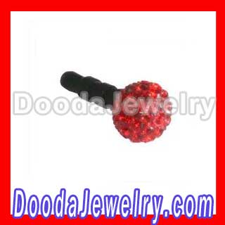 Red Plug Apli Swarovski Ball Earphone Jack Accessory for smart phone