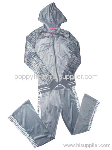 100%polyester with foil printed Womens Tracksuits