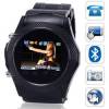 black luxury stainless steel watch phone with touch screen