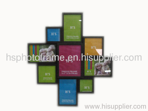 Wooden Photo Frame,9Opening ,Meansures,52.5x47.5x3cm