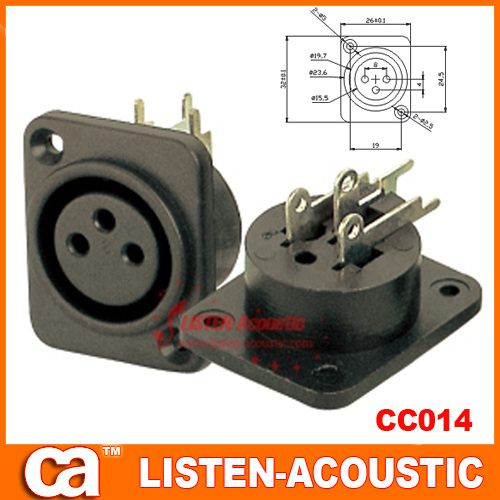 3-pin XLR female chassis sockets