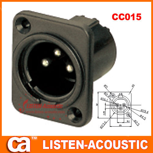 3-pin XLR male chassis sockets