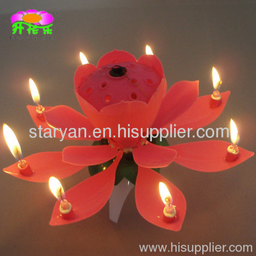 Lotus flower musical birthday candle