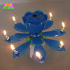 Rotating-lotus flower musical magic birthday candle