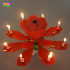 Rotating-chrysanthemum flower musical birthday candles