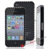 Diamond Inlaid Metal Aluminum Bumper Case for iPhone 4S(Black)