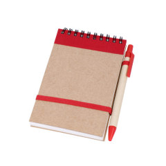 Notebook with recycled ballpen