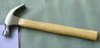 claw hammer with wooden handle