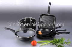 food-grade aluminum forged cookware set of 7 pcs /pot/frying pan/grill pan