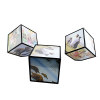 Rotating photo frame cube for LED plastic flashlight