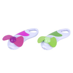 Plastic mini fans with carabiner