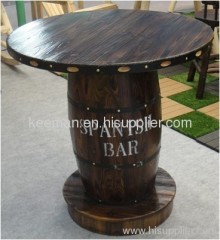 Wooden round outdoor table