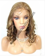 Fashion Mix Color Curly Full Lace Wig