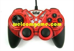 Fashionbal red wired PC USB game controller with vibration