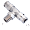 MPB T-Branch Brass Male fitting,T-Branch brass male connector,MPB4-M5