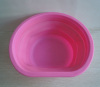 pink big size collapsible plastic colander