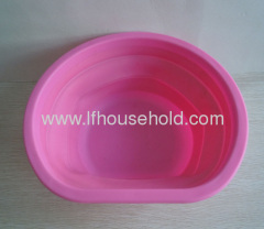 pink big size collapsible plastic colander