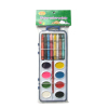 Watercolor paint and wax crayon set with brush