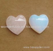 polished gemstone puff hearts