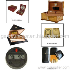 GEM Cigar Hum idors Wooden Boxes Leather Cases Digital Hygrometers Humidifiers Tubes Cutters Electric Cabinets Accessory