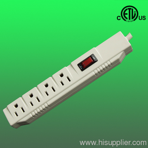 4 outlet surge protector power strip, ETL listed