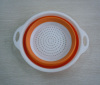 new orange round shape collapsible colander